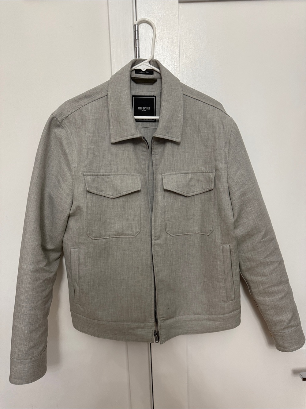 Todd Snyder Light Gray Zip-Front Shirt Jacket